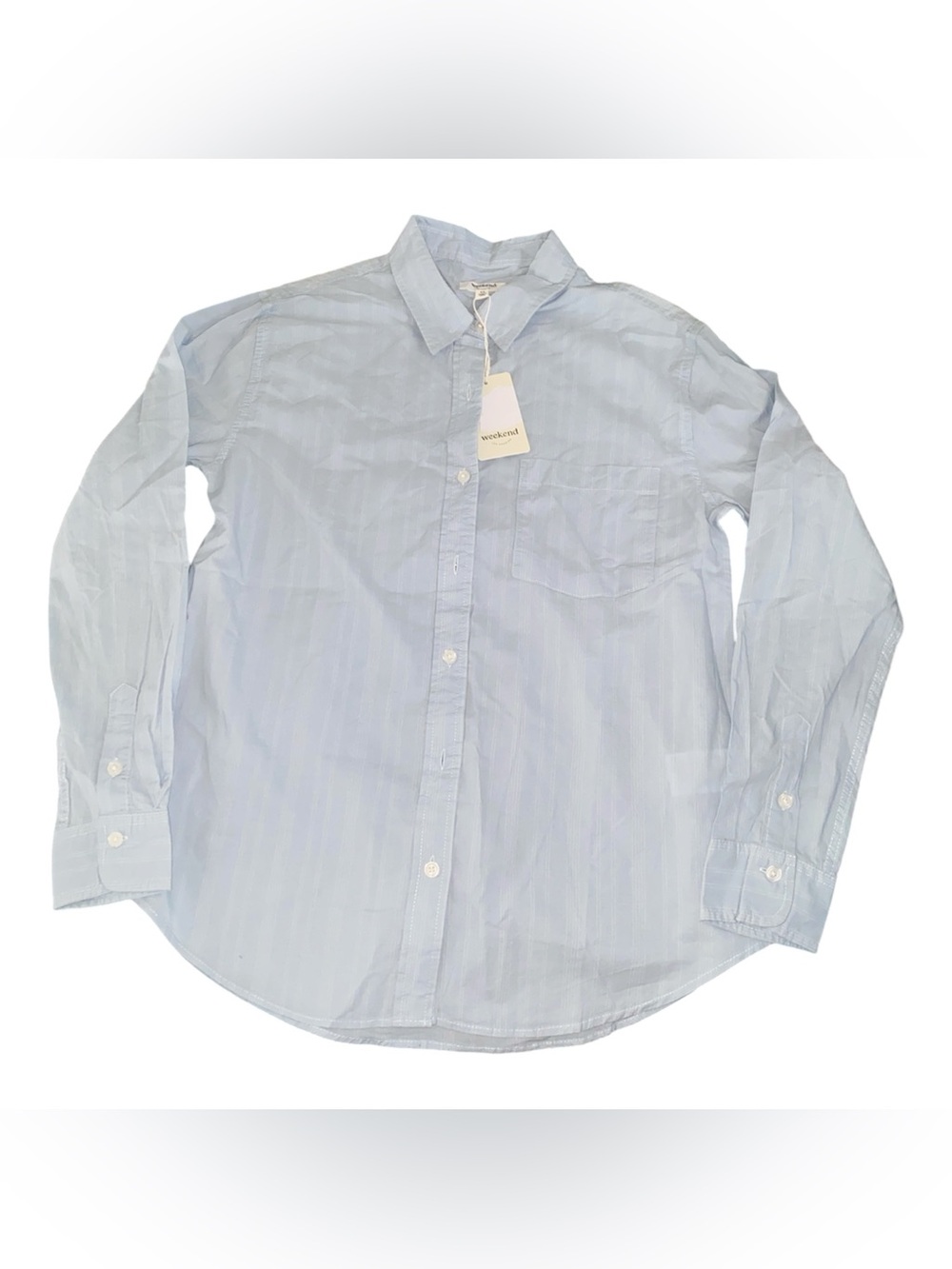 NWT Weekend Light Blue Button-Down Shirt with Chest Pocket XS J46